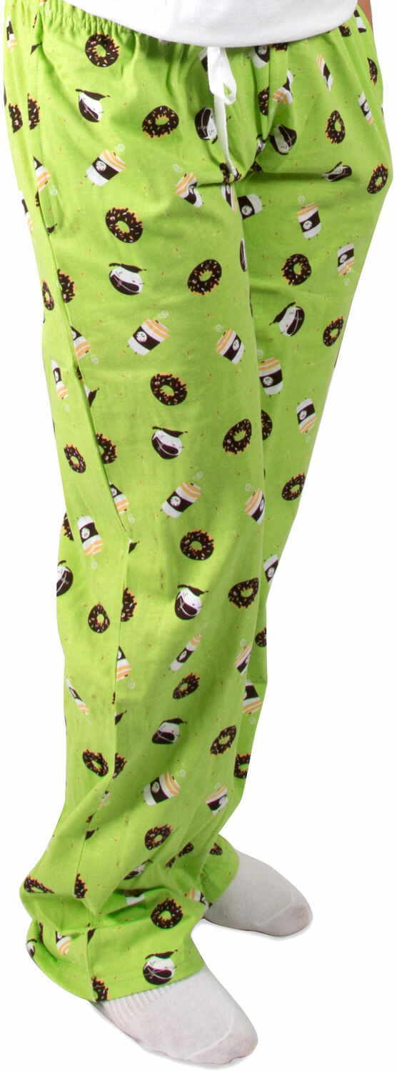 Donuts and Coffee by Late Night Snacks - Donuts and Coffee - XL Green Unisex Lounge Pants