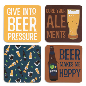 Beer by Late Night Last Call - 4" (4 Piece) Coaster Set with Box