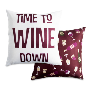 Wine Down by Late Night Last Call - 14" x 14" Pillow