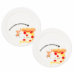 Pizza My Heart  by Late Night Snacks - 7" Appetizer Plates
(Set of 2) 