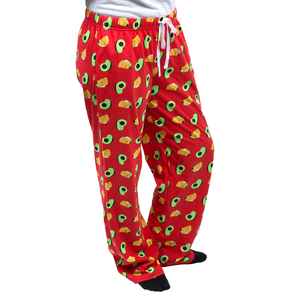 Taco and Avocado by Late Night Snacks - XS Red Unisex Lounge Pants