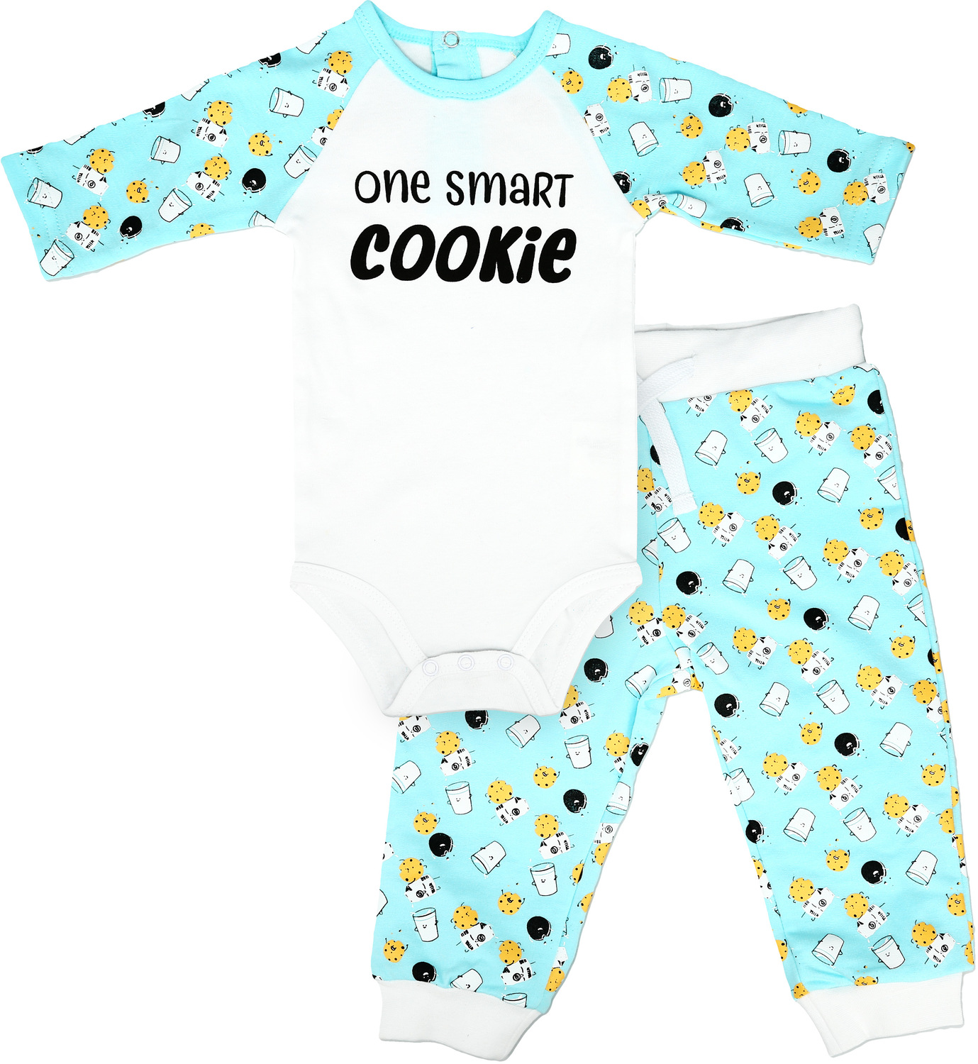 Smart Cookie by Late Night Snacks - Smart Cookie - 6-12 Months
Light Blue Bodysuit & Pants Set
