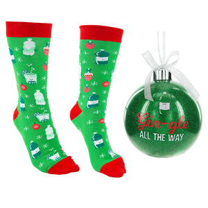 Gin-gle by Late Night Last Call - 4" Ornament  with Unisex Holiday Socks