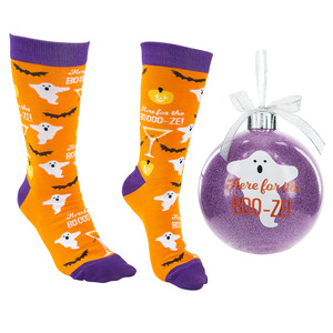 Boo-ze! by Late Night Last Call - 4" Ornament  with Unisex Holiday Socks