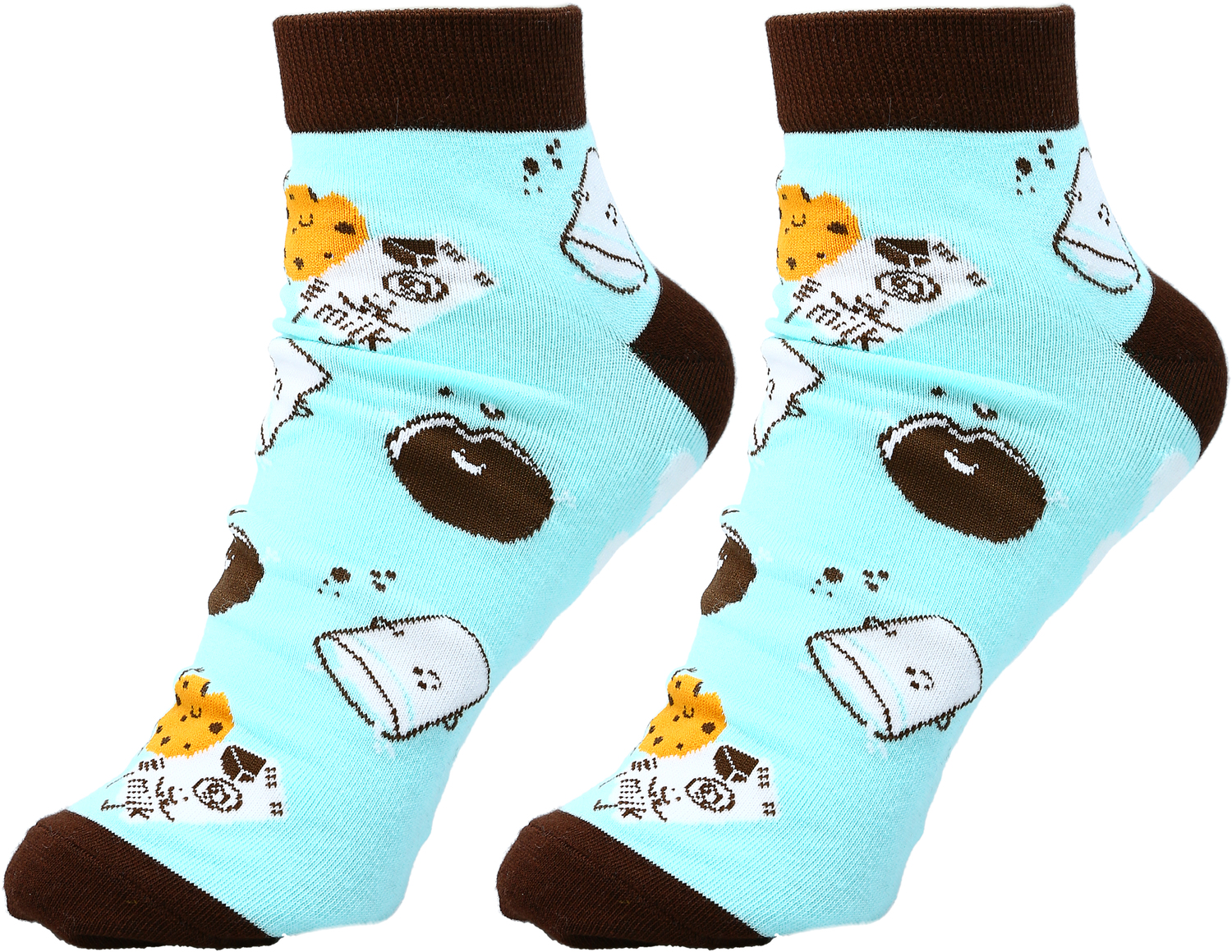 Cookies and Milk by Late Night Snacks - Cookies and Milk - Cotton Blend Ankle Socks