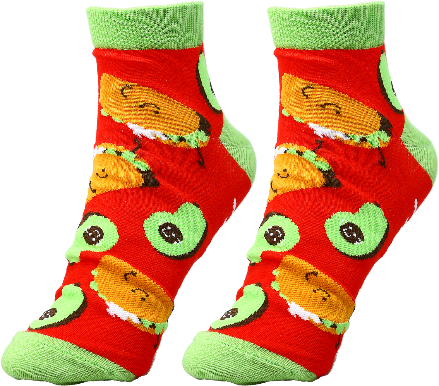 Taco and Avocado by Late Night Snacks - Taco and Avocado - Cotton Blend Ankle Socks