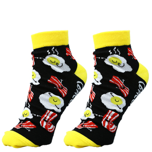 Eggs and Bacon by Late Night Snacks - Cotton Blend Ankle Socks
