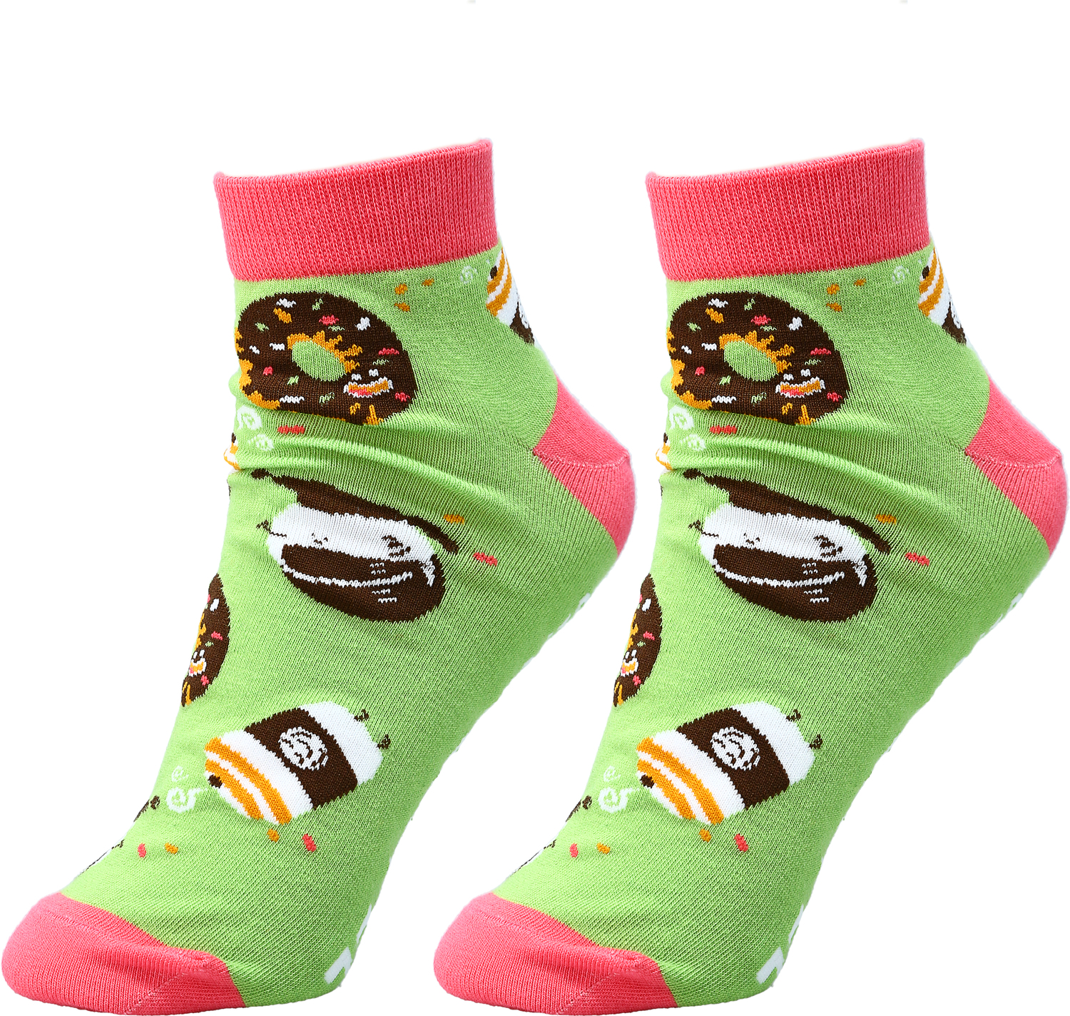 Donut and Coffee by Late Night Snacks - Donut and Coffee - Cotton Blend Ankle Socks
