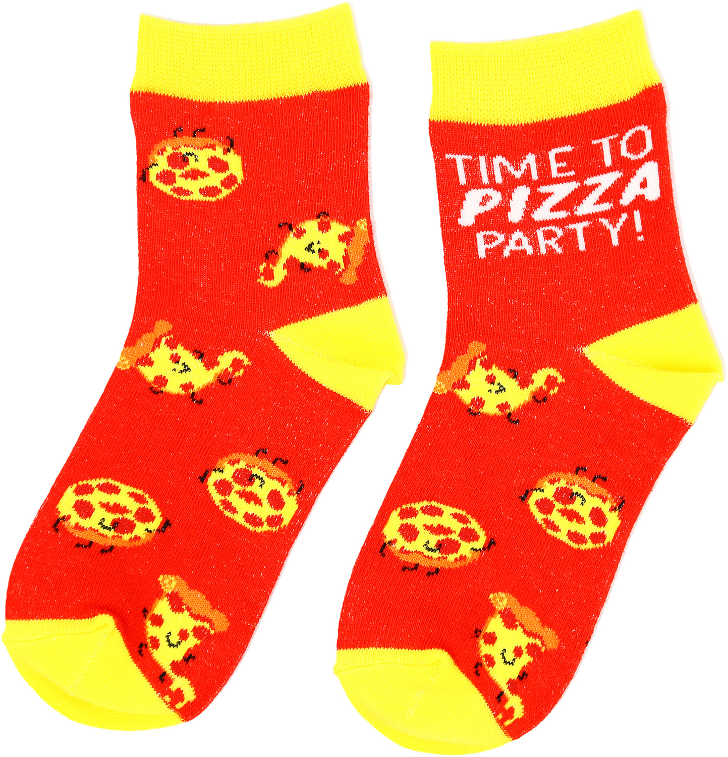 Pizza by Late Night Snacks - Pizza - S/M Youth Cotton Blend Crew Socks