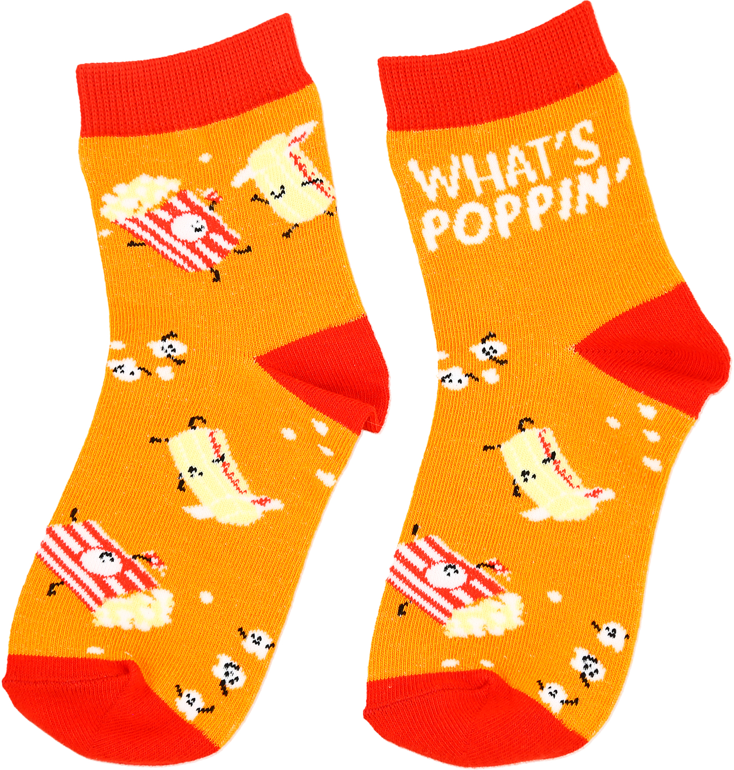Popcorn by Late Night Snacks - Popcorn - S/M Youth Cotton Blend Crew Socks