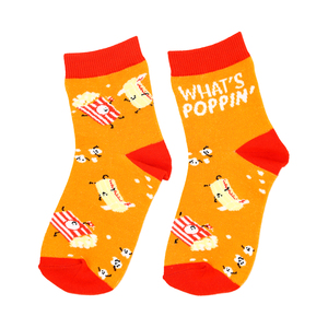 Popcorn by Late Night Snacks - S/M Youth Cotton Blend Crew Socks