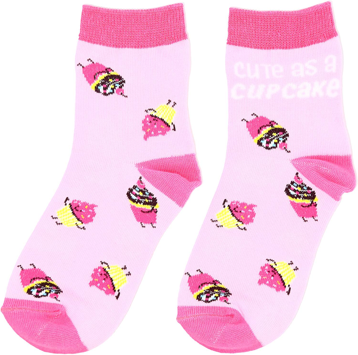 Cupcakes by Late Night Snacks - Cupcakes - S/M Youth Cotton Blend Crew Socks