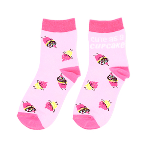 Cupcakes by Late Night Snacks - S/M Youth Cotton Blend Crew Socks