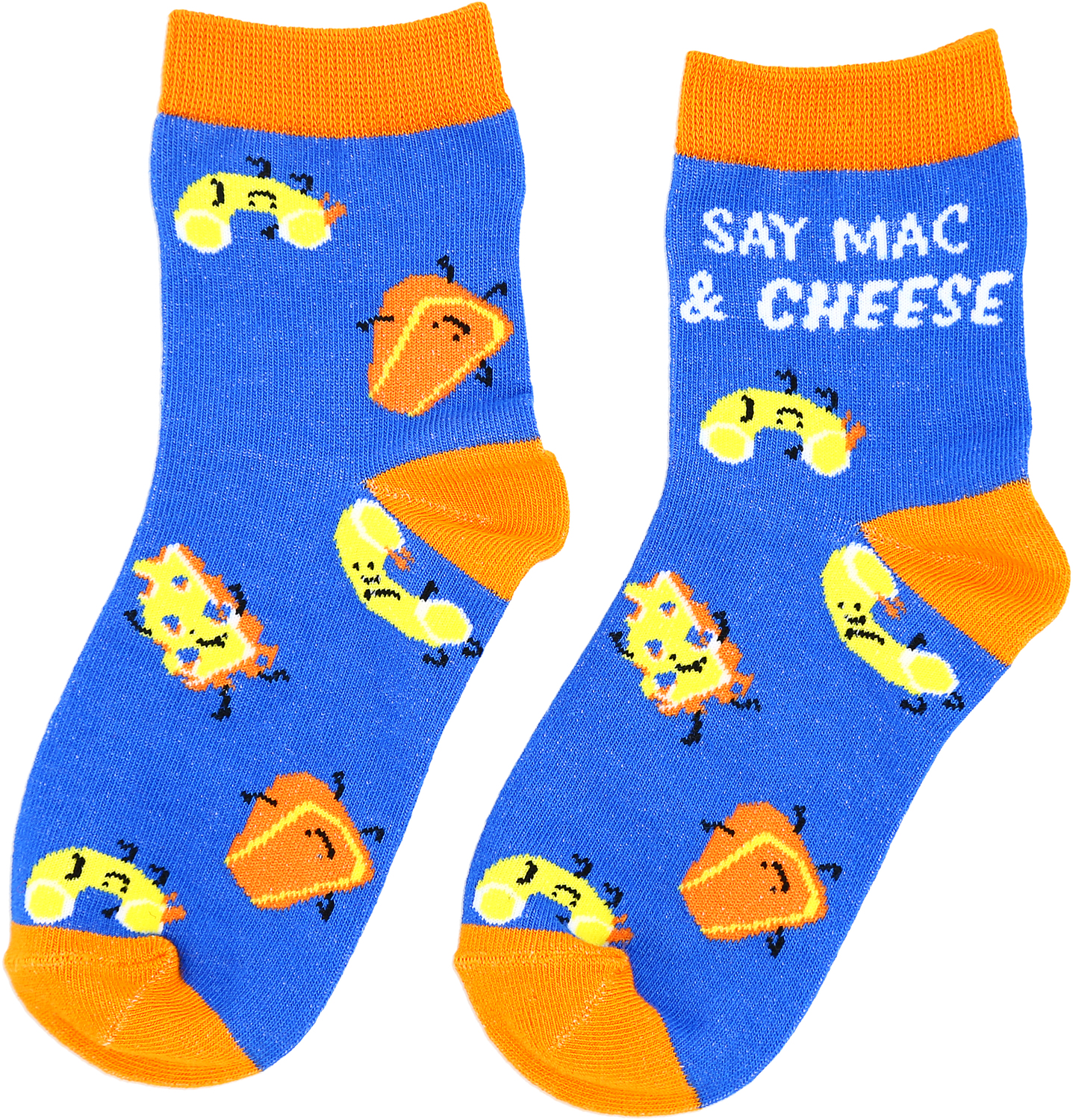 Mac n' Cheese by Late Night Snacks - Mac n' Cheese - S/M Youth Cotton Blend Crew Socks