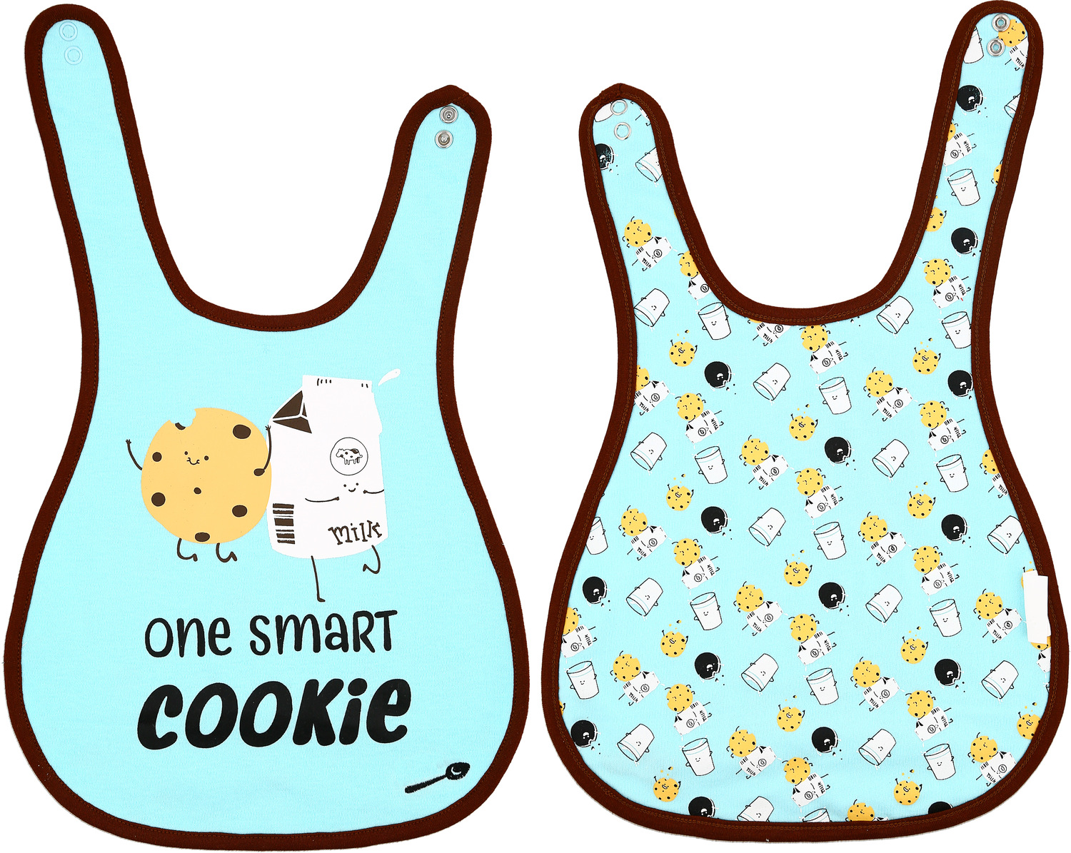 Cookies and Milk by Late Night Snacks - Cookies and Milk - Light Blue Reversible Bib
(6M - 3 Years)