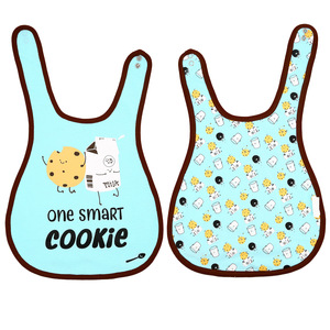 Cookies and Milk by Late Night Snacks - Light Blue Reversible Bib 6 Months - 3 Years