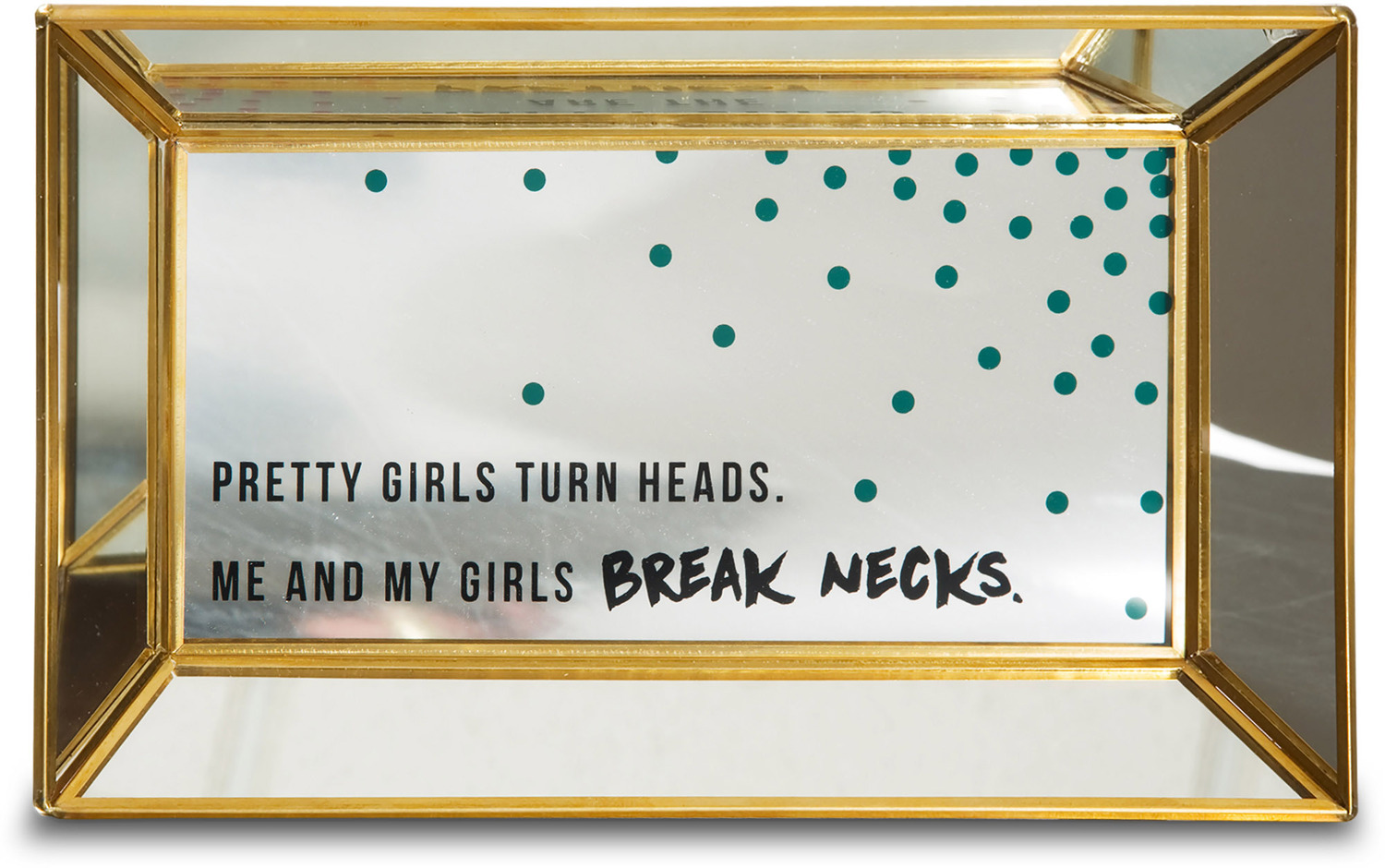 Pretty Girls Turn Heads by Girlfinds - Pretty Girls Turn Heads - 10" x 6" x 1" Mirror Tray