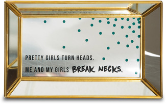 Pretty Girls Turn Heads by Girlfinds - 10" x 6" x 1" Mirror Tray