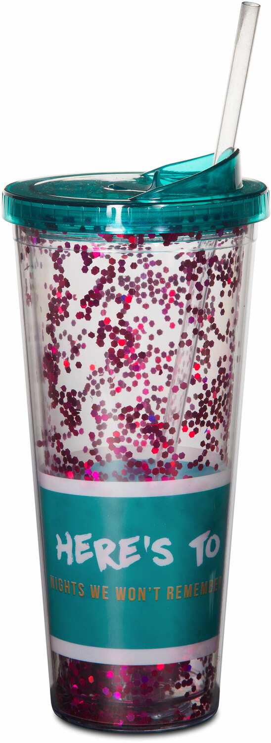 Heres to the Nights we Wont Remember with the Friends we Wont Forget Sparkly 22 oz Tumbler Pavilion Gift Company 75146 Pavilion 
