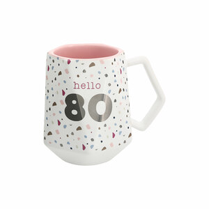 Hello 80 by Happy Confetti to You - 18 oz Geometric Cup