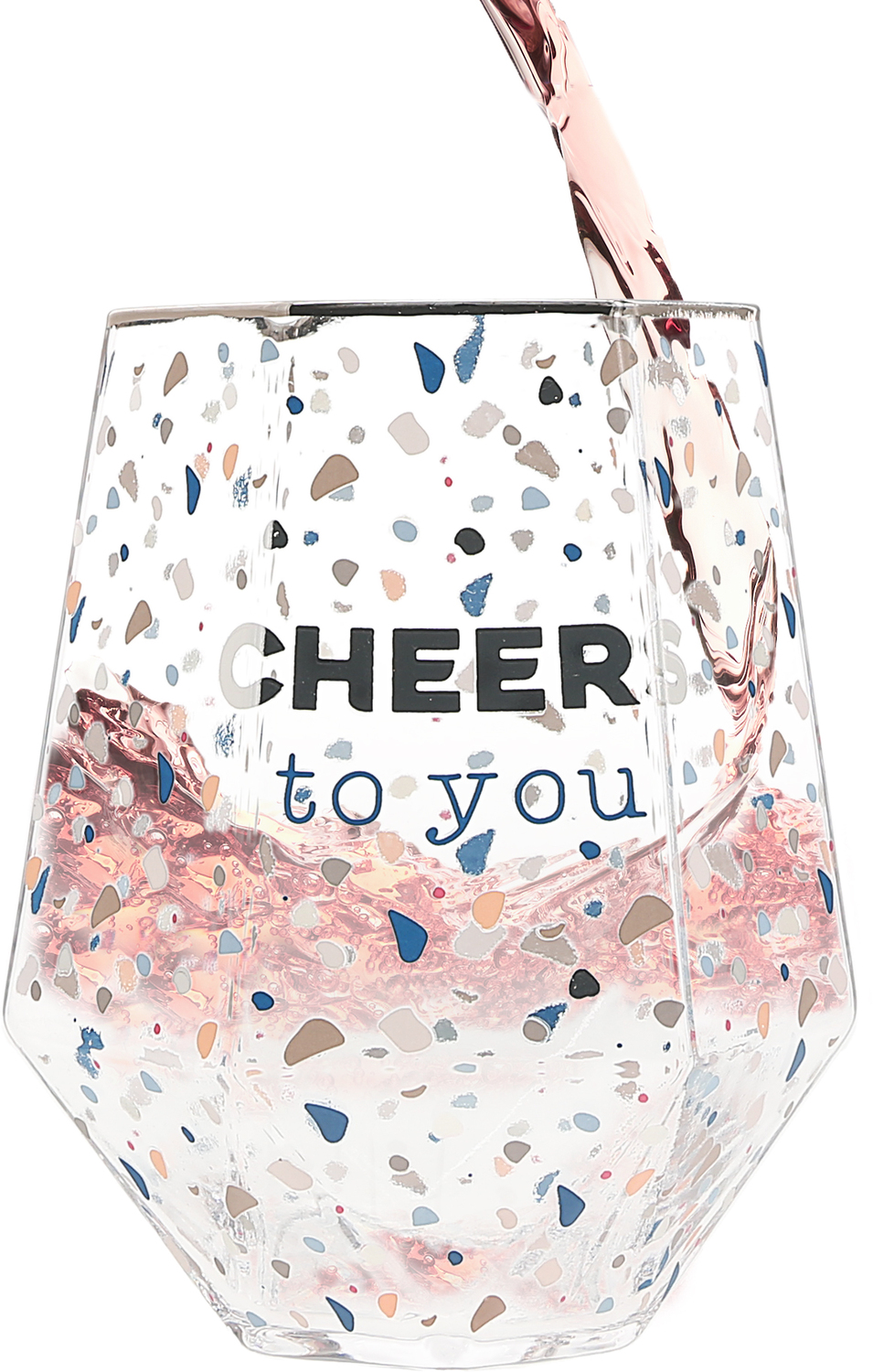 Cheers To You by Happy Confetti to You - Cheers To You - 16 oz Geometric Glass