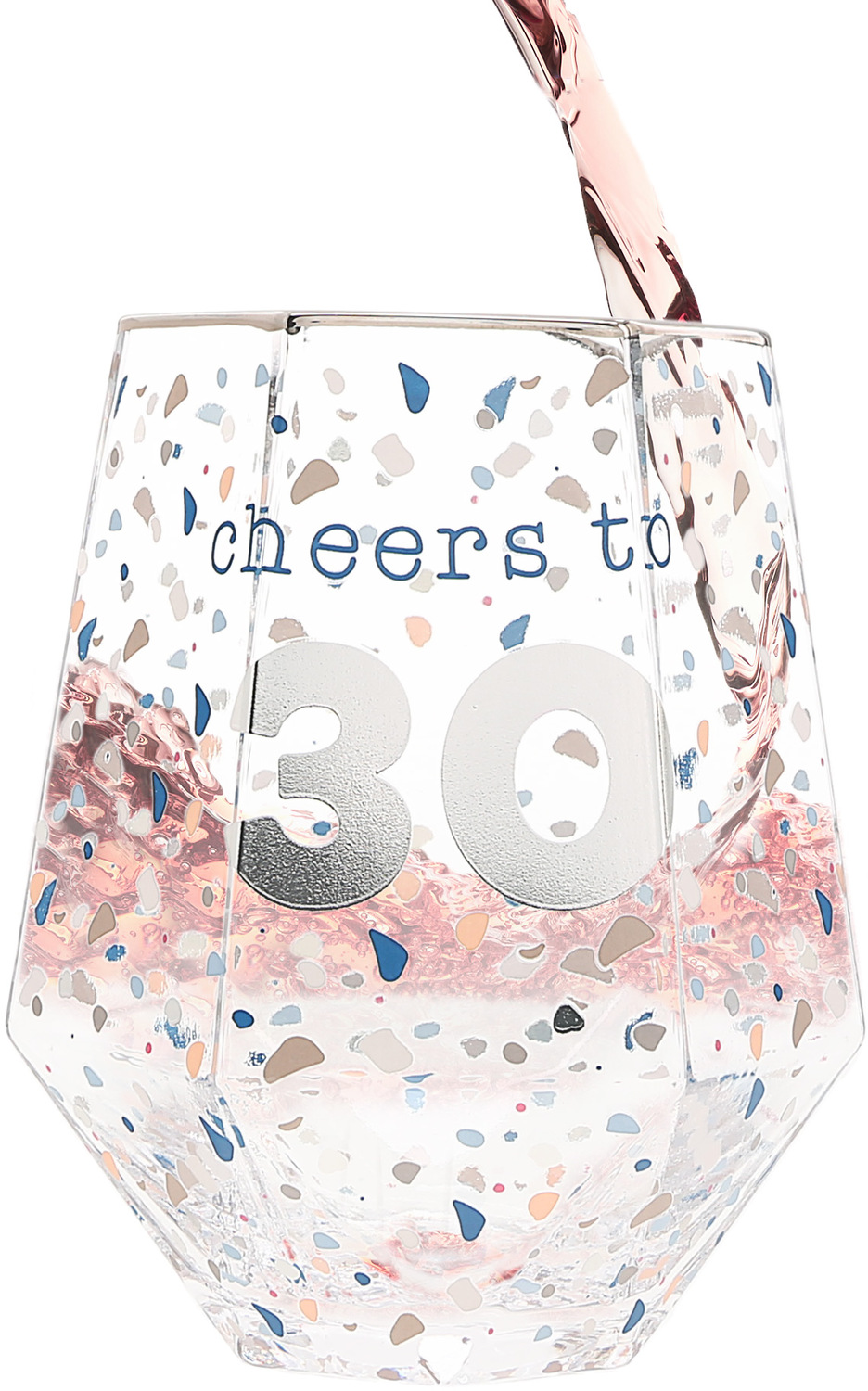 Cheers to 30 by Happy Confetti to You - Cheers to 30 - 16 oz Geometric Glass