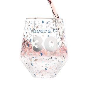 Cheers to 30 by Happy Confetti to You - 16 oz Geometric Glass