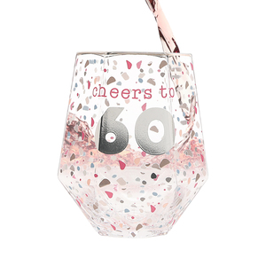 Cheers to 60 by Happy Confetti to You - 16 oz Geometric Glass