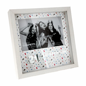 21 by Happy Confetti to You - 7.5" Shadow Box Frame
(Holds 6" x 4" Photo)