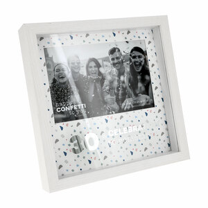 30 by Happy Confetti to You - 7.5" Shadow Box Frame
(Holds 6" x 4" Photo)