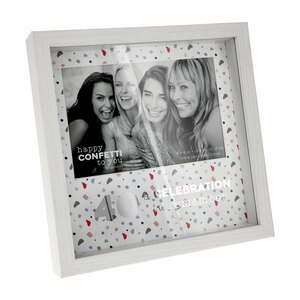 40 by Happy Confetti to You - 7.5" Shadow Box Frame
(Holds 6" x 4" Photo)