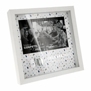 50 by Happy Confetti to You - 7.5" Shadow Box Frame
(Holds 6" x 4" Photo)