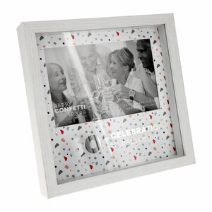 60 by Happy Confetti to You - 7.5" Shadow Box Frame
(Holds 6" x 4" Photo)