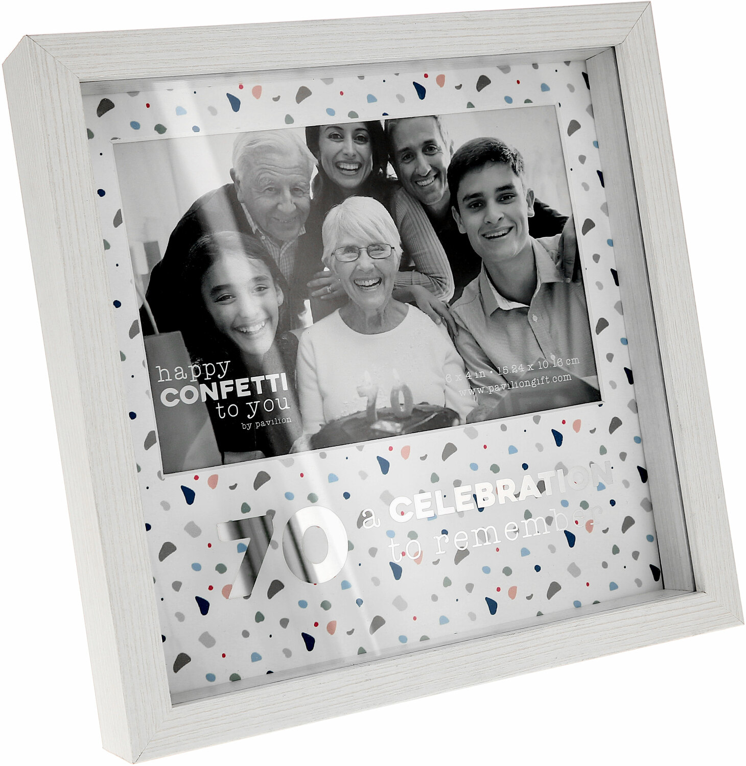 70 by Happy Confetti to You - 70 - 7.5" Shadow Box Frame
(Holds 6" x 4" Photo)