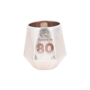 Cheers to 80 by Happy Confetti to You - 3 oz Geometric Shot Glass