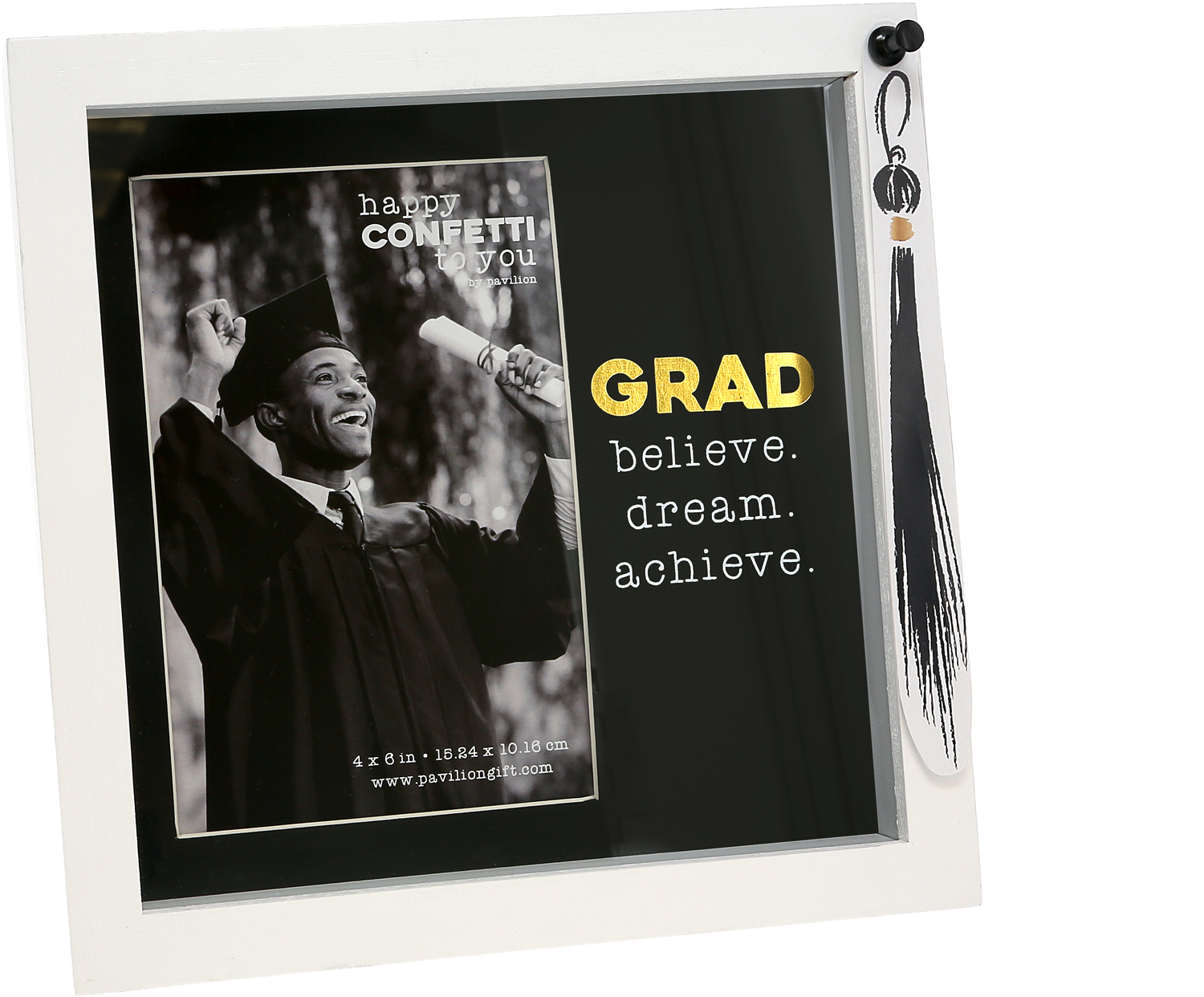 Grad by Happy Confetti to You - Grad - 7.5" Shadow Box Frame
(Holds 4" x 6" Photo)