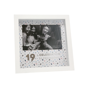 19 by Happy Confetti to You - 7.5" Shadow Box Frame
(Holds 6" x 4" Photo)