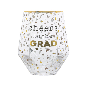 Cheers to the Grad by Happy Confetti to You - 16 oz Geometric  Glass