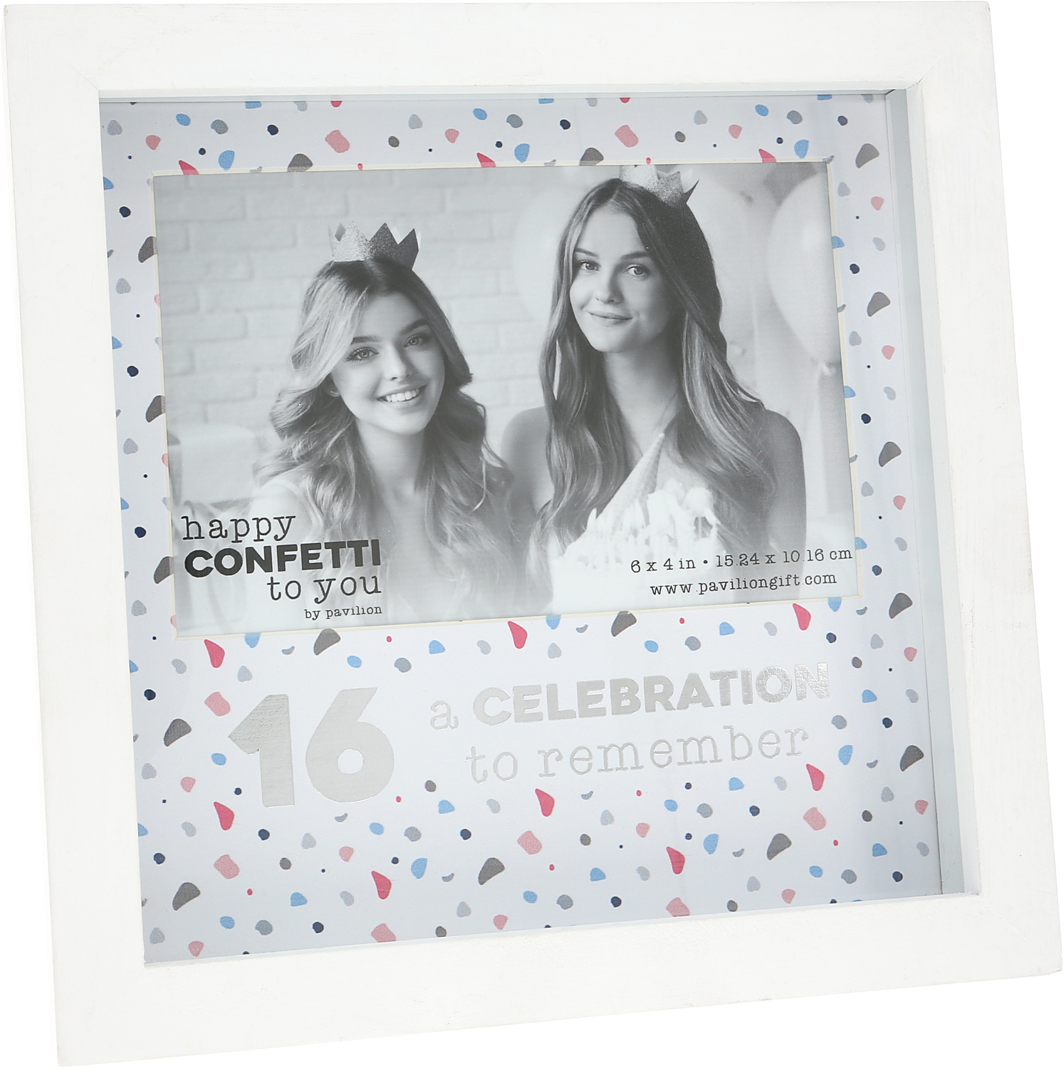 16 by Happy Confetti to You - 16 - 7.5" Shadow Box Frame
(Holds 6" x 4" Photo)