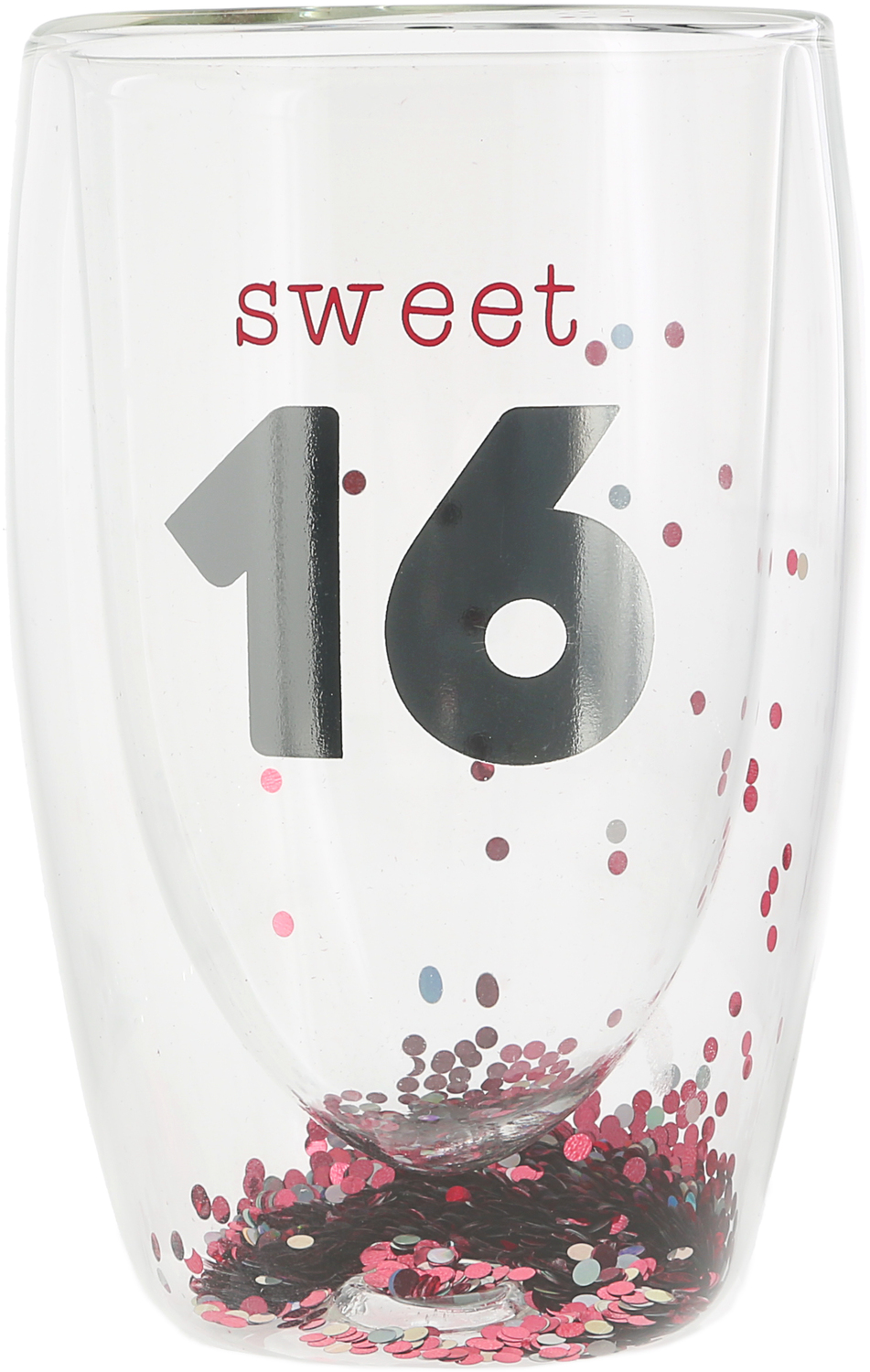 Sweet 16 by Happy Confetti to You - Sweet 16 - 14 oz Double-Walled Glass