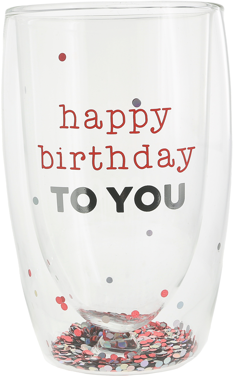 Happy Birthday by Happy Confetti to You - Happy Birthday - 14 oz Double-Walled Glass