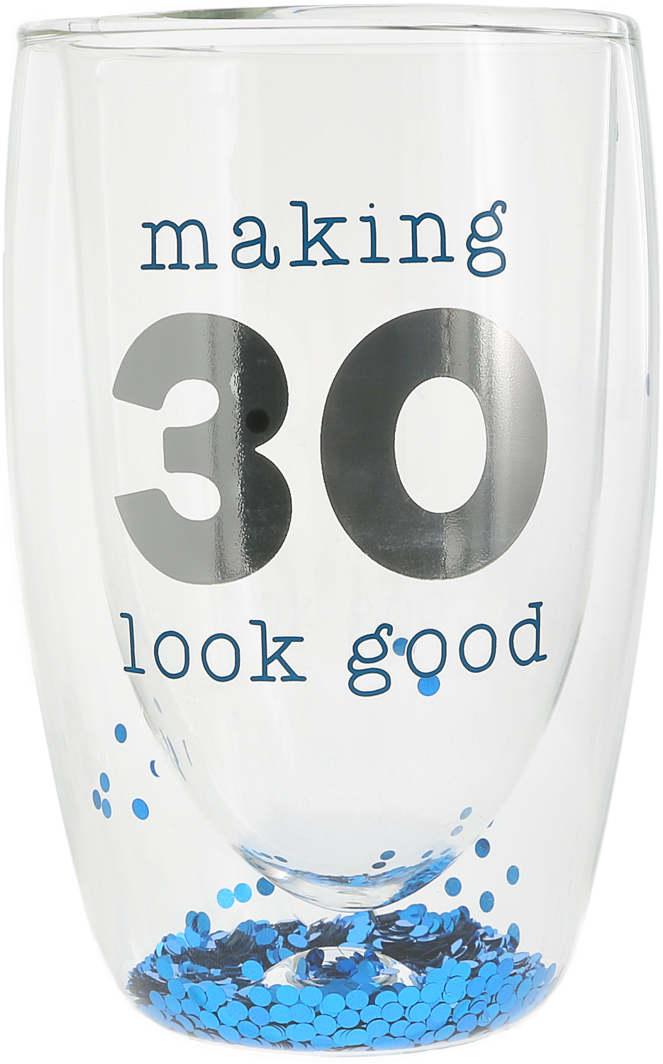 30 by Happy Confetti to You - 30 - 14 oz Double-Walled Glass