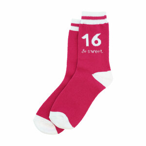16 & Sweet by Happy Confetti to You - Ladies Crew Sock