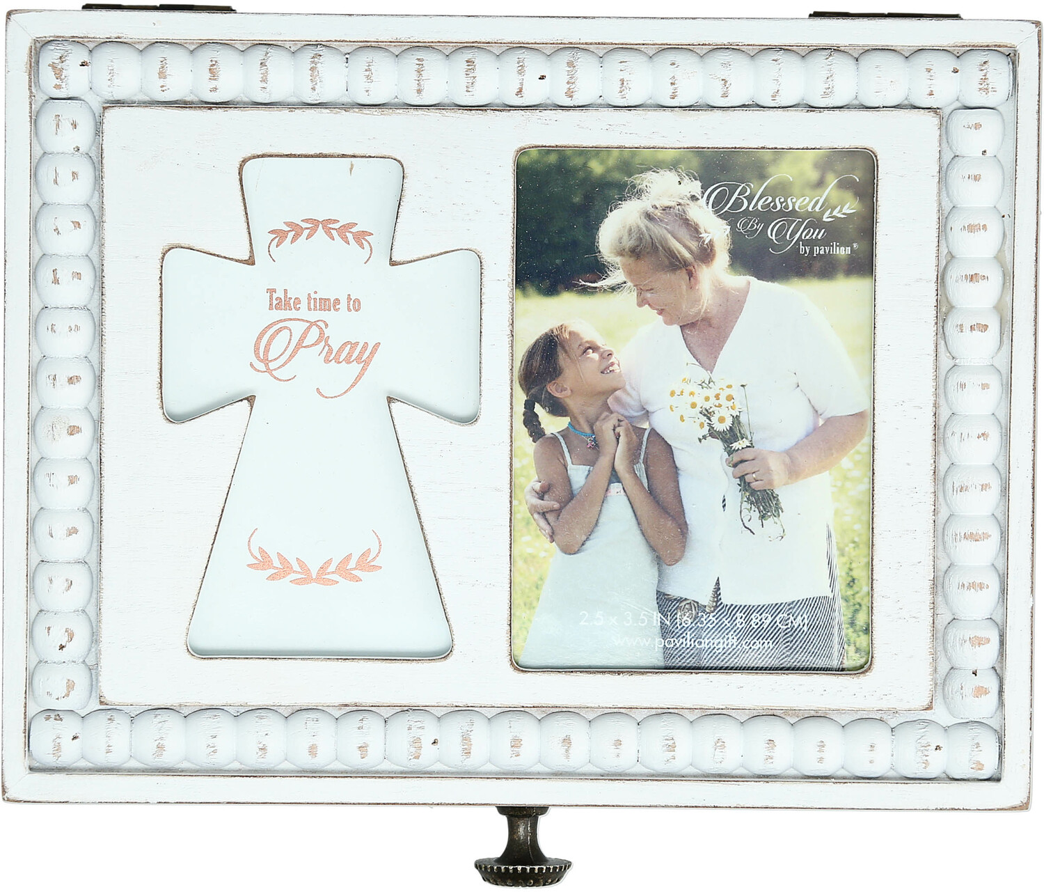Pray by Blessed by You - Pray - 6.5" x 5" Prayer Box with Photo Frame
(Holds 2.25" x 3.25" Photo)