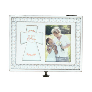 Pray by Blessed by You - 6.5" x 5" Prayer Box with Photo Frame
(Holds 2.25" x 3.25" Photo)