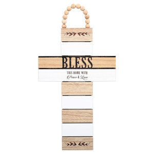 Bless by Blessed by You - 9.75" x 18" Hanging Cross Plaque