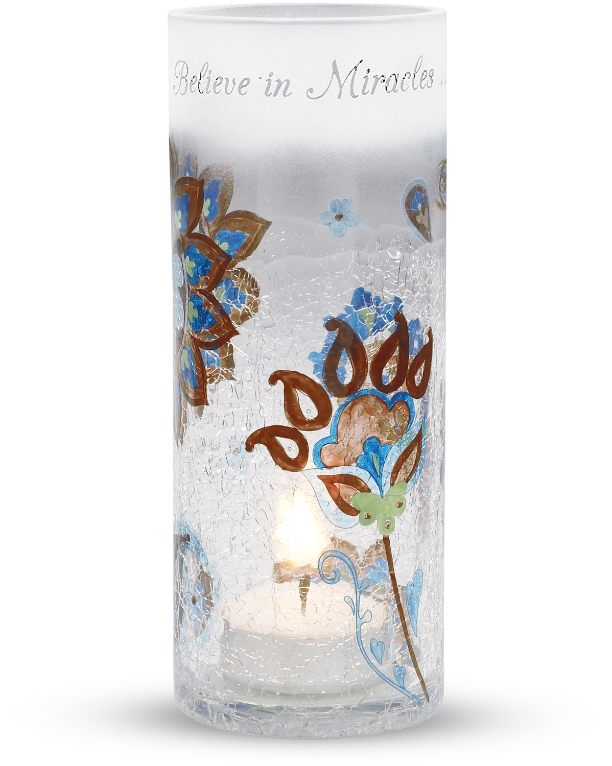 Miracles by Perfectly Paisley - Miracles - 6" Glass Cyl. Candle Holder