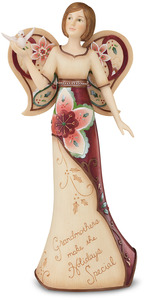 Grandmother by Perfectly Paisley Holiday - 9" Angel Holding Dove