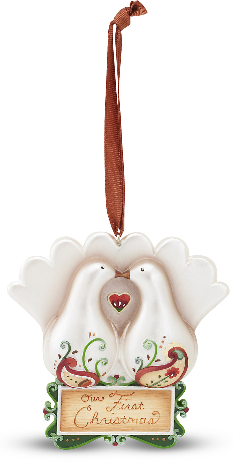 Our First Christmas by Perfectly Paisley Holiday - Our First Christmas - 3.5" Double Dove Ornament