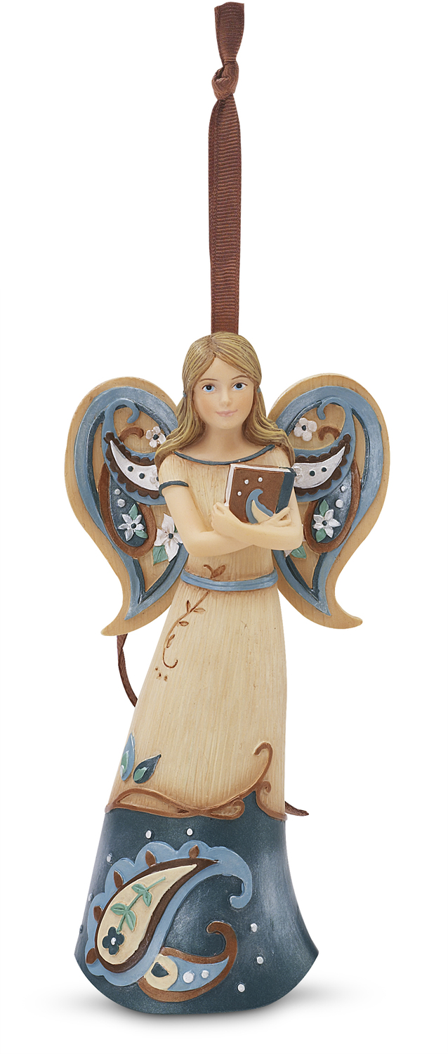 Spiritual Wisdom by Perfectly Paisley - Spiritual Wisdom - 4.5" Angel w/Book Ornament